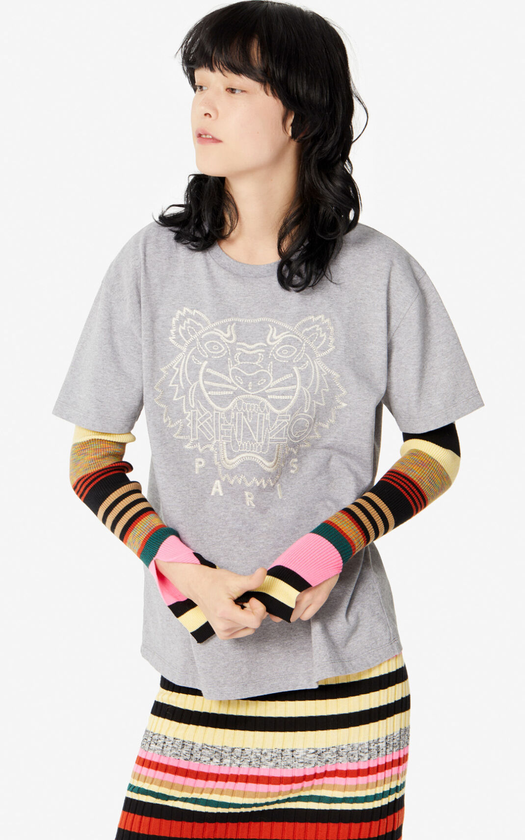 Kenzo Capsule Expedition Tiger T-shirts Dame - Grå DK-692947